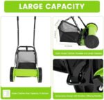 Push Lawn Sweeper, Adjustable Height Lawn Mower with 6-Gallon Collection Bag, Dethatcher Scarifier with 5 Blades, Cutting Width 300mm/12inch$$Garden & - Image 4