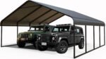 Heavy Duty 20x20 ft Steel Carport - Reinforced Frame All-Weather Protection for 2 Cars, Trucks, Boats, RVs ,Portable Garage Shelter for Yard, Backyard