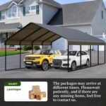 Heavy Duty 20x20 ft Steel Carport - Reinforced Frame All-Weather Protection for 2 Cars, Trucks, Boats, RVs ,Portable Garage Shelter for Yard, Backyard - Image 2
