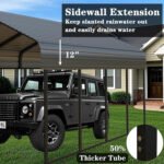 Heavy Duty 20x20 ft Steel Carport - Reinforced Frame All-Weather Protection for 2 Cars, Trucks, Boats, RVs ,Portable Garage Shelter for Yard, Backyard - Image 8
