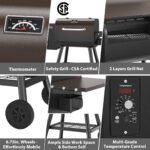 PARGRILL 467 sq.in Wood Pellet Grill & Smoker, BBQ Grill with Auto Temperature Control, for Outdoor Cooking, Patio and Backyard, Bronze Black - Image 5