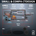 PARGRILL 467 sq.in Wood Pellet Grill & Smoker, BBQ Grill with Auto Temperature Control, for Outdoor Cooking, Patio and Backyard, Bronze Black - Image 6