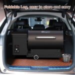 KingChii 456 sq. in Wood Pellet Smoker & Grill BBQ with Auto Temperature Control, Folding Legs for Outdoor Patio RV, Bronze - Image 5