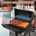 Zimtown BBQ Charcoal Grill Outdoor Barbecue Pit with Offset Smoker for Outdoor Cooking - Image 3