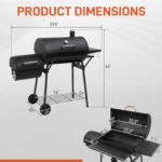 Zimtown BBQ Charcoal Grill Outdoor Barbecue Pit with Offset Smoker for Outdoor Cooking - Image 7