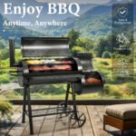 Summit Living Charcoal Grill with Offset Smoker 941 sq.in. Extra Large BBQ Grill Black - Image 2