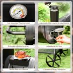 Summit Living Charcoal Grill with Offset Smoker 941 sq.in. Extra Large BBQ Grill Black - Image 6