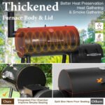 Summit Living Charcoal Grill with Offset Smoker 941 sq.in. Extra Large BBQ Grill Black - Image 7