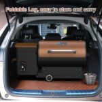 KingChii 456 sq. in Wood Pellet Smoker & Grill BBQ with Auto Temperature Control, Folding Legs for Outdoor Patio RV, Yellow-brown - Image 3