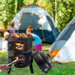 YDLW 3-in-1 Vertical Charcoal Smoker Portable BBQ Smoker Grill with Detachable 2 Layer,Black - Image 3