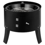 YDLW 3-in-1 Vertical Charcoal Smoker Portable BBQ Smoker Grill with Detachable 2 Layer,Black - Image 5