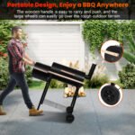 Seizeen Charcoal Grill w/Smoker, Outdoor BBQ Grill with Side Table, Portable Offset Smoker W/2-Zone Area - Image 2