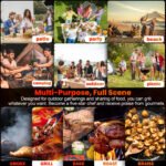 Seizeen Charcoal Grill w/Smoker, Outdoor BBQ Grill with Side Table, Portable Offset Smoker W/2-Zone Area - Image 5