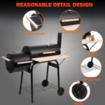 Seizeen Charcoal Grill w/Smoker, Outdoor BBQ Grill with Side Table, Portable Offset Smoker W/2-Zone Area - Image 7