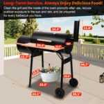 Seizeen Charcoal Grill w/Smoker, Outdoor BBQ Grill with Side Table, Portable Offset Smoker W/2-Zone Area - Image 8