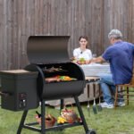 KingChii 456 SQ.IN Pellet Grill Smoker with Side Shelf, 8 IN 1 BBQ Grill with PID Temperature Control for Outdoor Cooking, BBQ Camping and Patio, Brown - Image 6