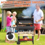 Seizeen Charcoal Grill with Thermometer & Large Cooking Space, Smoker Grill, BBQ Grills for Camping & Picnic, Iron, black - Image 2