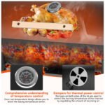 Seizeen Charcoal Grill with Thermometer & Large Cooking Space, Smoker Grill, BBQ Grills for Camping & Picnic, Iron, black - Image 4