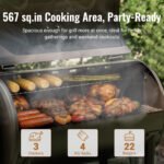 Z GRILLS Upgrade 567 Sq.in Cooking Area Wood Pellet Grill & Smoker 8 in 1 BBQ Smoker with PID Controller, 10 Lbs Hopper, Storage Shelf for Outdoor BBQ - Image 5