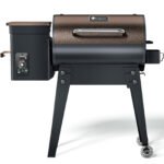 KingChii 456 SQ.IN. Wood Pellet Grill & Smoker with Automatic Temperature Control, Foldable Legs for Easy Storage and Transport, Multifunctional BBQ Grill for O
