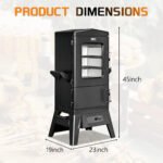 Masion Backyards 40" Electric Smoker Grill, Black – Vertical BBQ Smoker with 633 Sq In Cooking Space, 4 Removable Racks, Meat Probe & Easy-Load Wood Chip Tray - Image 2