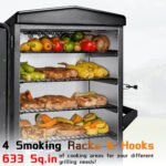 Masion Backyards 40" Electric Smoker Grill, Black – Vertical BBQ Smoker with 633 Sq In Cooking Space, 4 Removable Racks, Meat Probe & Easy-Load Wood Chip Tray - Image 6