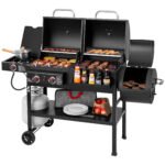 Royal Gourmet ZH3005Y 2-Burner Gas and Charcoal Combo Grill with Offset Smoker & Side Burner