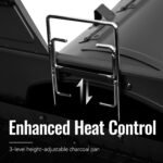 Royal Gourmet ZH3005Y 2-Burner Gas and Charcoal Combo Grill with Offset Smoker & Side Burner - Image 4