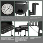 Ktaxon BBQ Grill Outdoor Charcoal Grill Offset Smoker for Patio Backyard,Black - Image 6