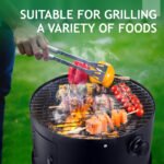 31.5" Portable Charcoal Smoker Grill, 3-in-1 Outdoor Grill Cooker with Built-in Thermometer, Barrel Meat Smoker for Backyard Patio Barbecue Outdoor Smoking Camp - Image 7