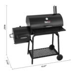 Royal Gourmet CC1830FC 28" Charcoal Grill with Offset Smoker, With Cover,855 Sq. In. Cooking Area, Front Shelf,Charcoal Grill for Outdoor Grilling and Backyard - Image 2