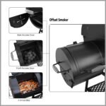 Royal Gourmet CC1830FC 28" Charcoal Grill with Offset Smoker, With Cover,855 Sq. In. Cooking Area, Front Shelf,Charcoal Grill for Outdoor Grilling and Backyard - Image 5