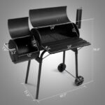 Smoker Grill, Outdoor BBQ Charcoal Grill W/2 Cooking Area, Portable Offset Smoker on Wheels for Patio Backyard Camping - Image 5