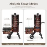 Alpha Joy Vertical Charcoal Grill with Offset Smoker 961 Square Inches Extra Large BBQ - Image 3