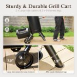 Alpha Joy Vertical Charcoal Grill with Offset Smoker 961 Square Inches Extra Large BBQ - Image 7