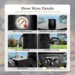 Alpha Joy Vertical Charcoal Grill with Offset Smoker 961 Square Inches Extra Large BBQ - Image 8