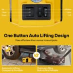Naipo Electric Car Jack Kit, 5 Ton 12V Portable Battery CarJack Lifting with Electric Wrench/Built-in Tire Inflator Pump/LED Light for SUV/Sedans Yellow - Image 4
