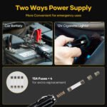 Naipo Electric Car Jack Kit, 5 Ton 12V Portable Battery CarJack Lifting with Electric Wrench/Built-in Tire Inflator Pump/LED Light for SUV/Sedans Yellow - Image 8