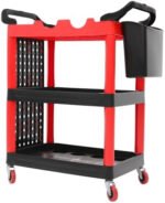 3 Tier Auto Detailing Cart, Rolling Utility Detailing Tool Cart Car Wash Organizer Cart with Wheels Mobile Utility Cart for Garage Workshop Repair Shop$$Office - Image 3
