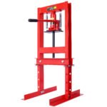 Hydraulic 6 Ton H-Frame Garage Floor Shop Press - Adjustable Red Steel Auto Repair Tool with Plates for Bushing &amp Bearing Removal/Installation - Image 4