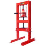 Hydraulic 6 Ton H-Frame Garage Floor Shop Press - Adjustable Red Steel Auto Repair Tool with Plates for Bushing &amp Bearing Removal/Installation - Image 5