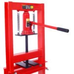 Hydraulic 6 Ton H-Frame Garage Floor Shop Press - Adjustable Red Steel Auto Repair Tool with Plates for Bushing &amp Bearing Removal/Installation - Image 6
