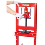 Hydraulic 6 Ton H-Frame Garage Floor Shop Press - Adjustable Red Steel Auto Repair Tool with Plates for Bushing &amp Bearing Removal/Installation - Image 7