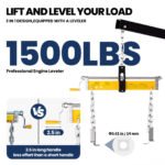 Hydraulic Car Hoist, Yellow Folding Vehicle Crane, Portable Hydraulic Engine Lift, 2 Ton, 360° Steel Wheels, for Auto Repair, Industrial Shop, Equipment Maintai - Image 4