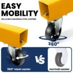 Hydraulic Car Hoist, Yellow Folding Vehicle Crane, Portable Hydraulic Engine Lift, 2 Ton, 360° Steel Wheels, for Auto Repair, Industrial Shop, Equipment Maintai - Image 5