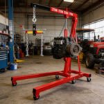 8-Ton Hydraulic Pump Engine Hoist with Lever, 2 Ton/4400 LBS, Heavy Duty Cherry Picker Shop Crane with Folding Design & 360° Casters, Engine Crane with Leveler