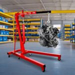 8-Ton Hydraulic Pump Engine Hoist with Lever, 2 Ton/4400 LBS, Heavy Duty Cherry Picker Shop Crane with Folding Design & 360° Casters, Engine Crane with Leveler - Image 2