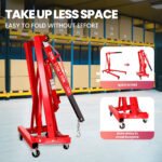 8-Ton Hydraulic Pump Engine Hoist with Lever, 2 Ton/4400 LBS, Heavy Duty Cherry Picker Shop Crane with Folding Design & 360° Casters, Engine Crane with Leveler - Image 3