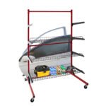 Car Parts Management Mobile Cart, Auto Body Parts Rolling Storage Rack with Wheels, Shelves Workshop Trolley for Automotive Tools and Accessories