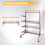 Car Parts Management Mobile Cart, Auto Body Parts Rolling Storage Rack with Wheels, Shelves Workshop Trolley for Automotive Tools and Accessories - Image 2